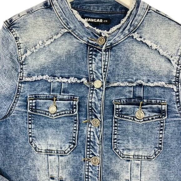 distressed denim jacket size medium HANGAR-29 - Picture 4 of 16